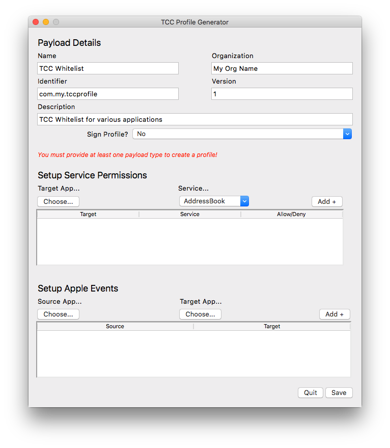 TCC Profile GUI