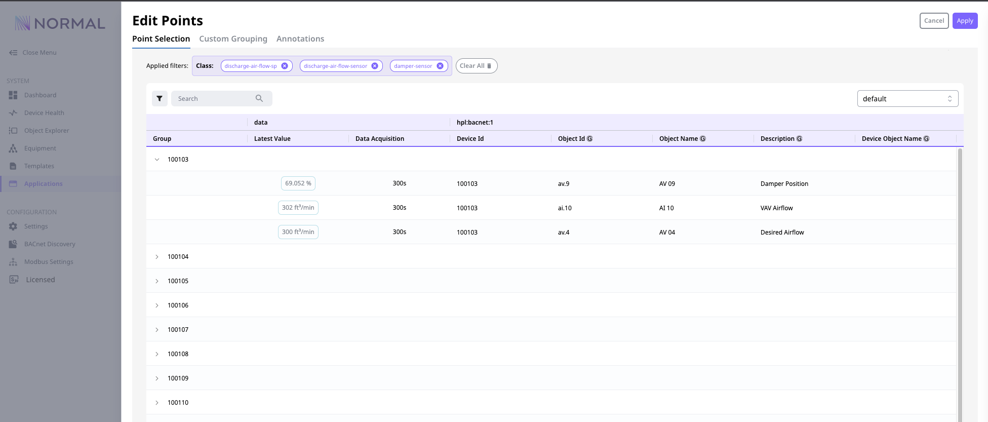 Point Selection Screenshot