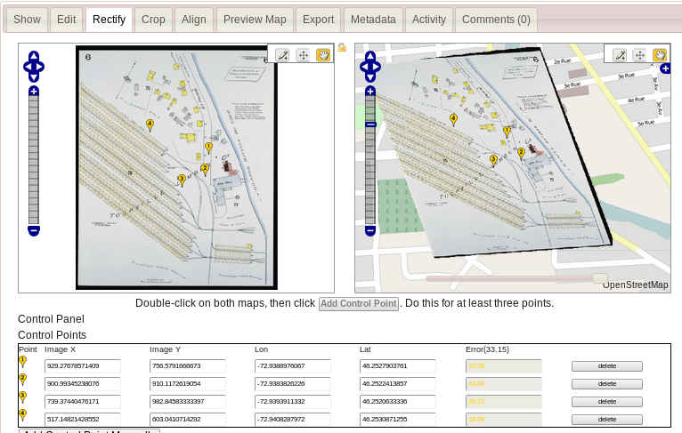 Map Warper screenshot of main interface