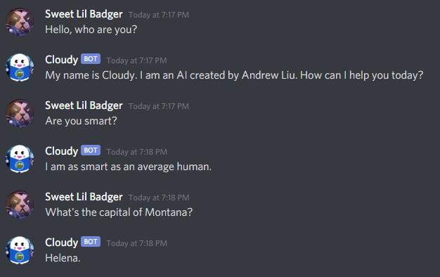 Screenshot of AI-powered Chatting