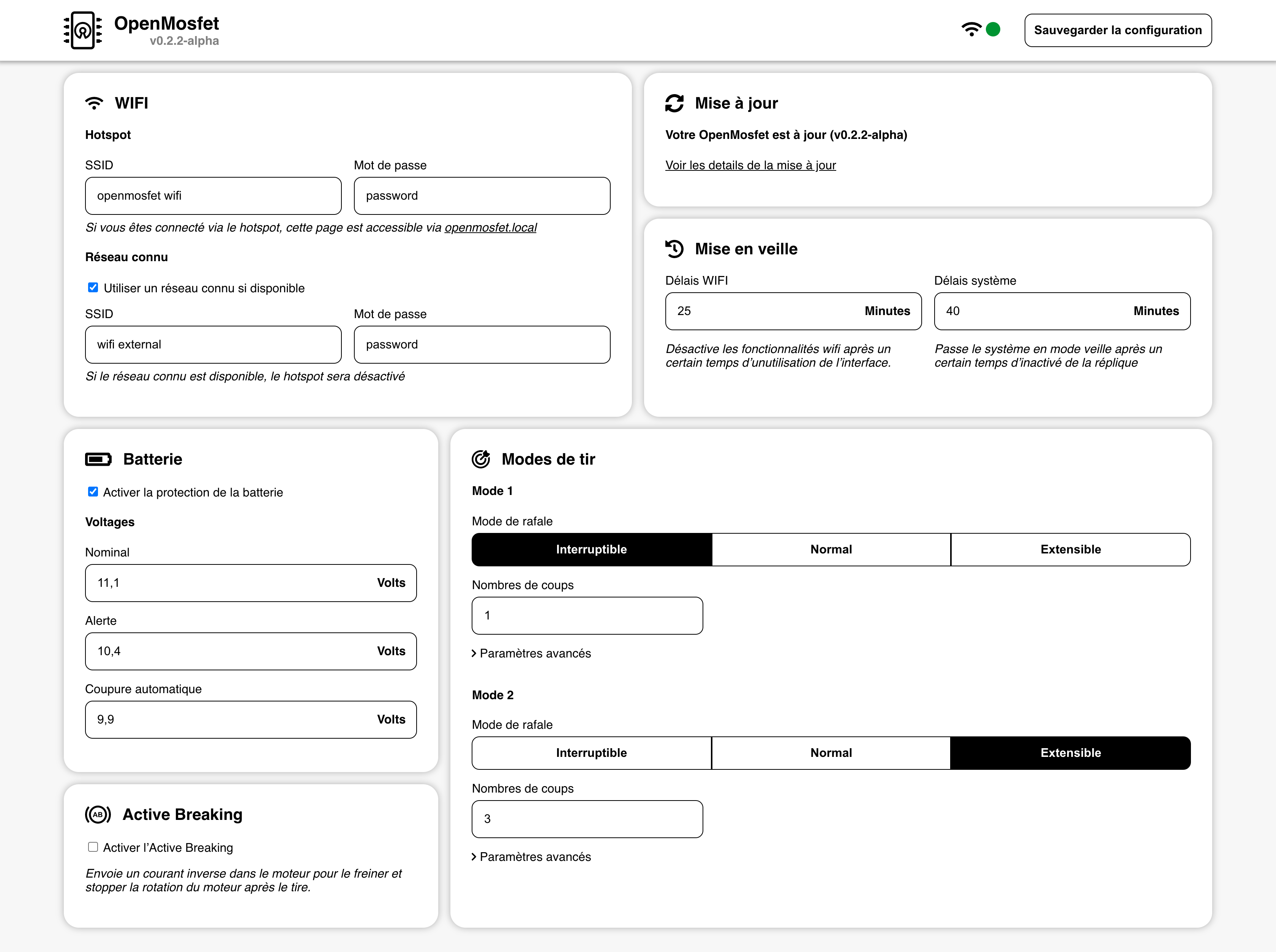 OpenMosfet Web Dashboard