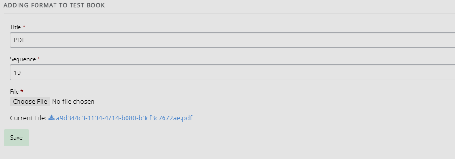 The page where manuscript files can be uploaded. Fields are described in the text below this image.