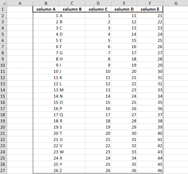 Excel screenshot