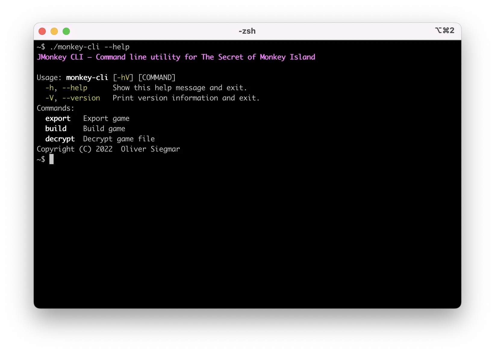 CLI screenshot