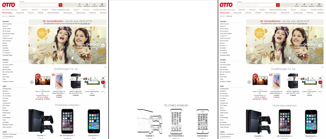 Example view of base (left), new (right) as well as diff image.