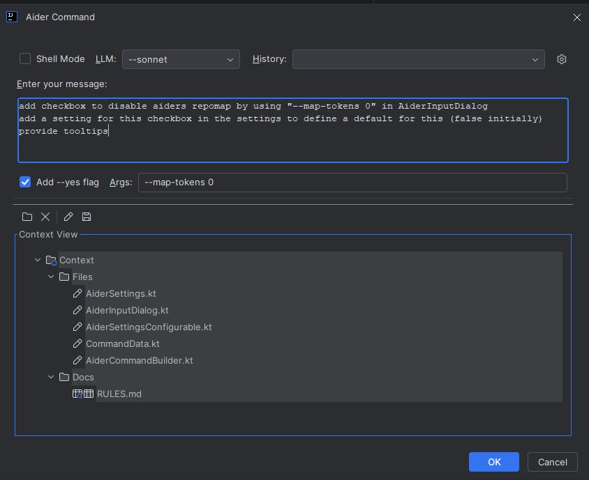 Aider Command Action Example