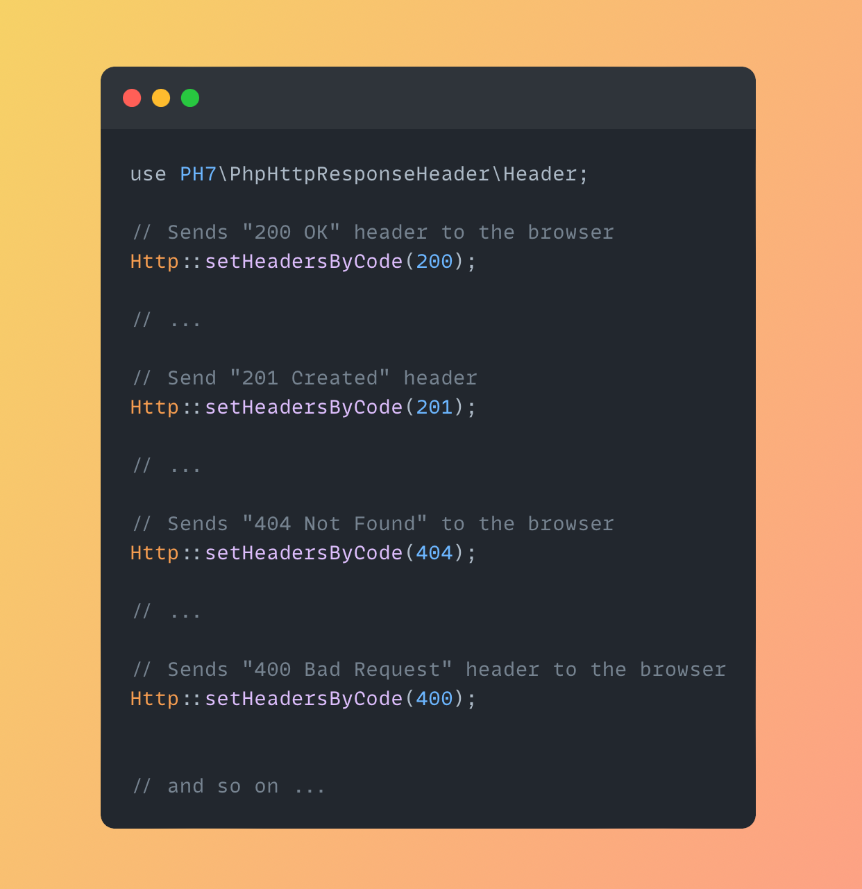 PHP HTTP Response Headers - Send Header By HTTP Code
