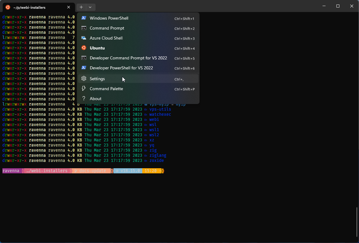 Windows Terminal Settings