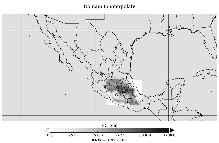 Area to interpolate emissions