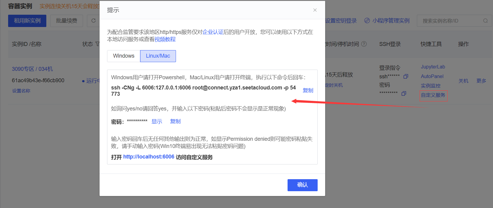 AutoDL开放端口配置