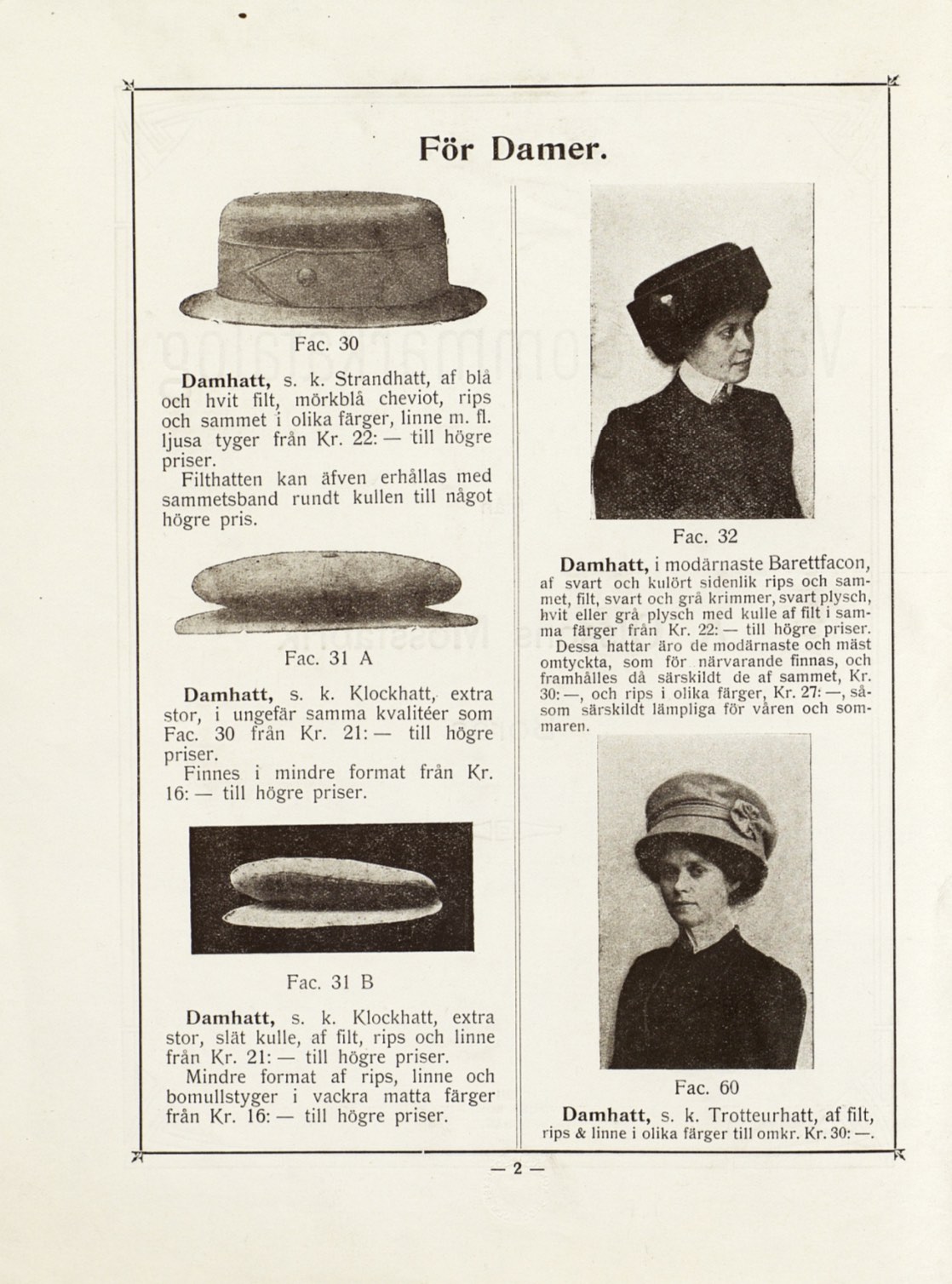 Hat catalog page