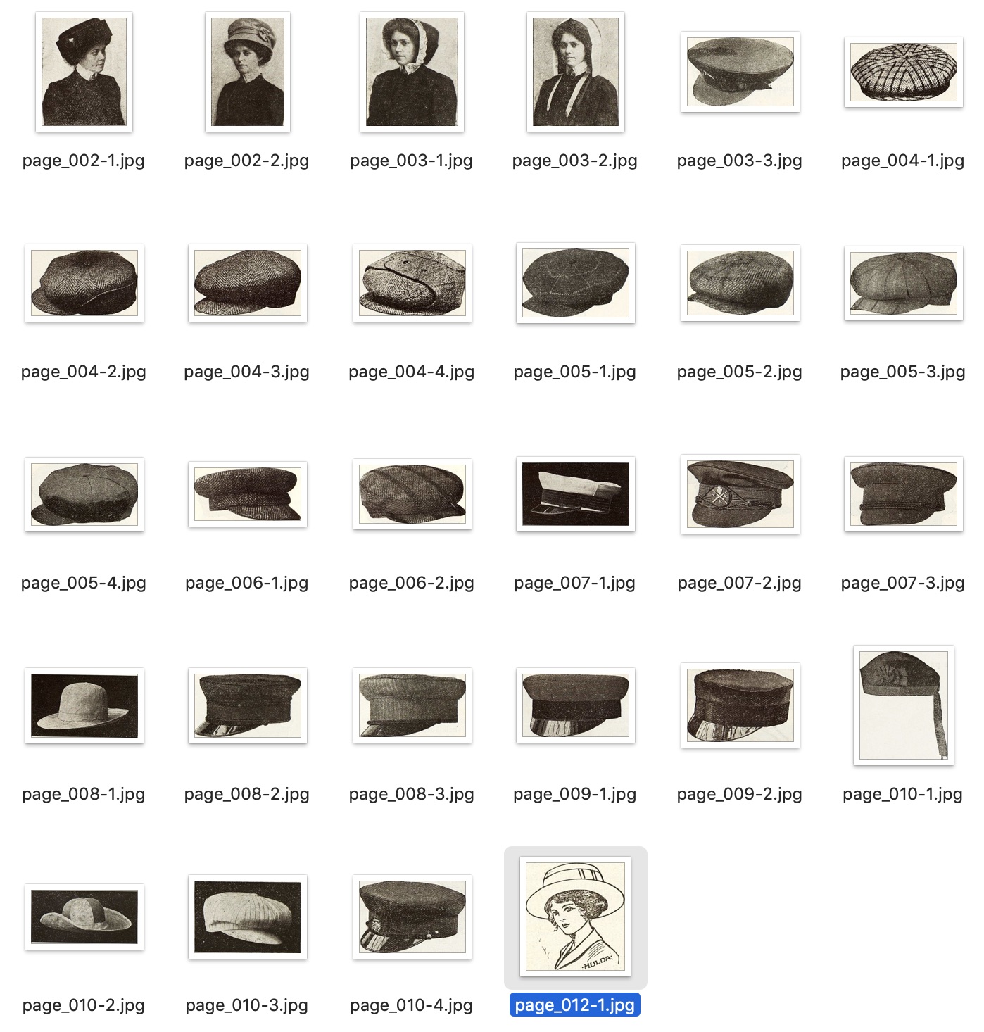 Individual hat images