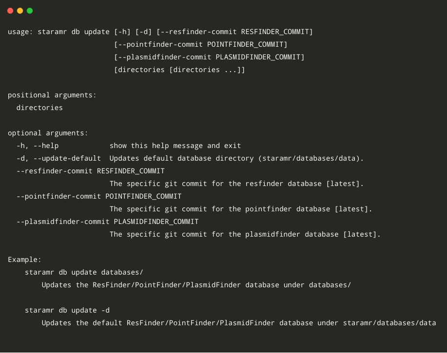 Database Update Command