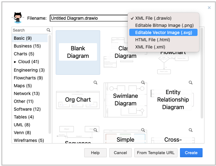 Create diagram screenshot