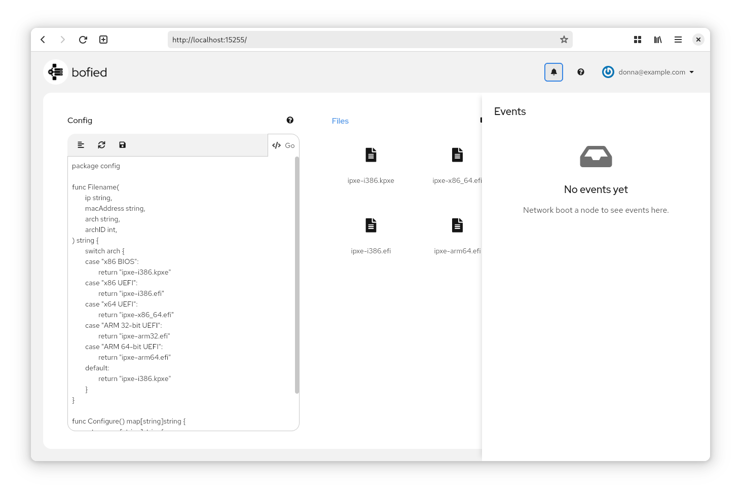 Screenshot of monitoring