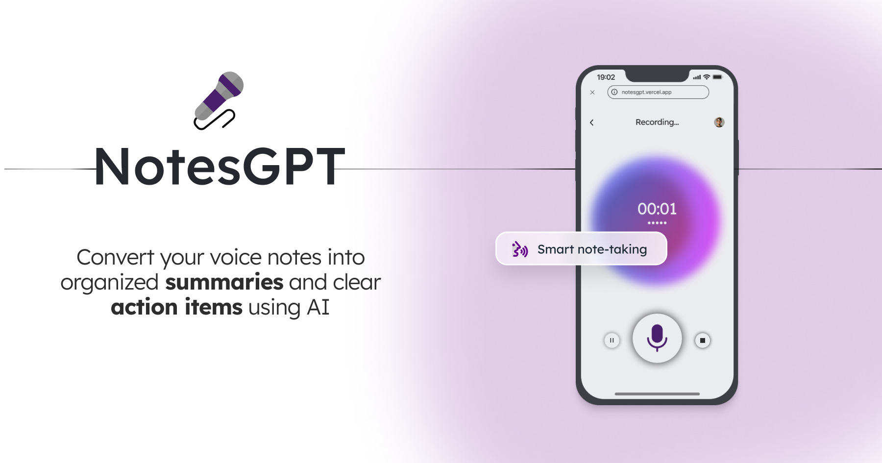 NotesGPT – AI-powered voice note taking in seconds.