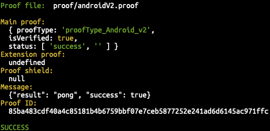 The passing Android V2 Proof!