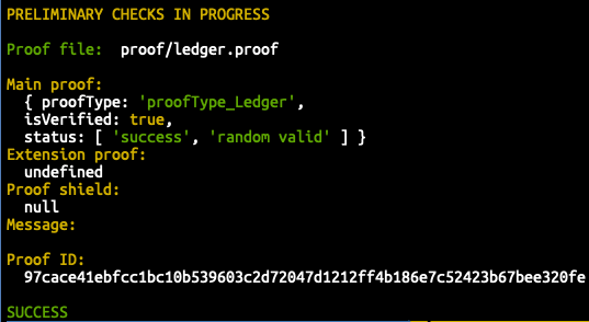 The passing Ledger Proof!