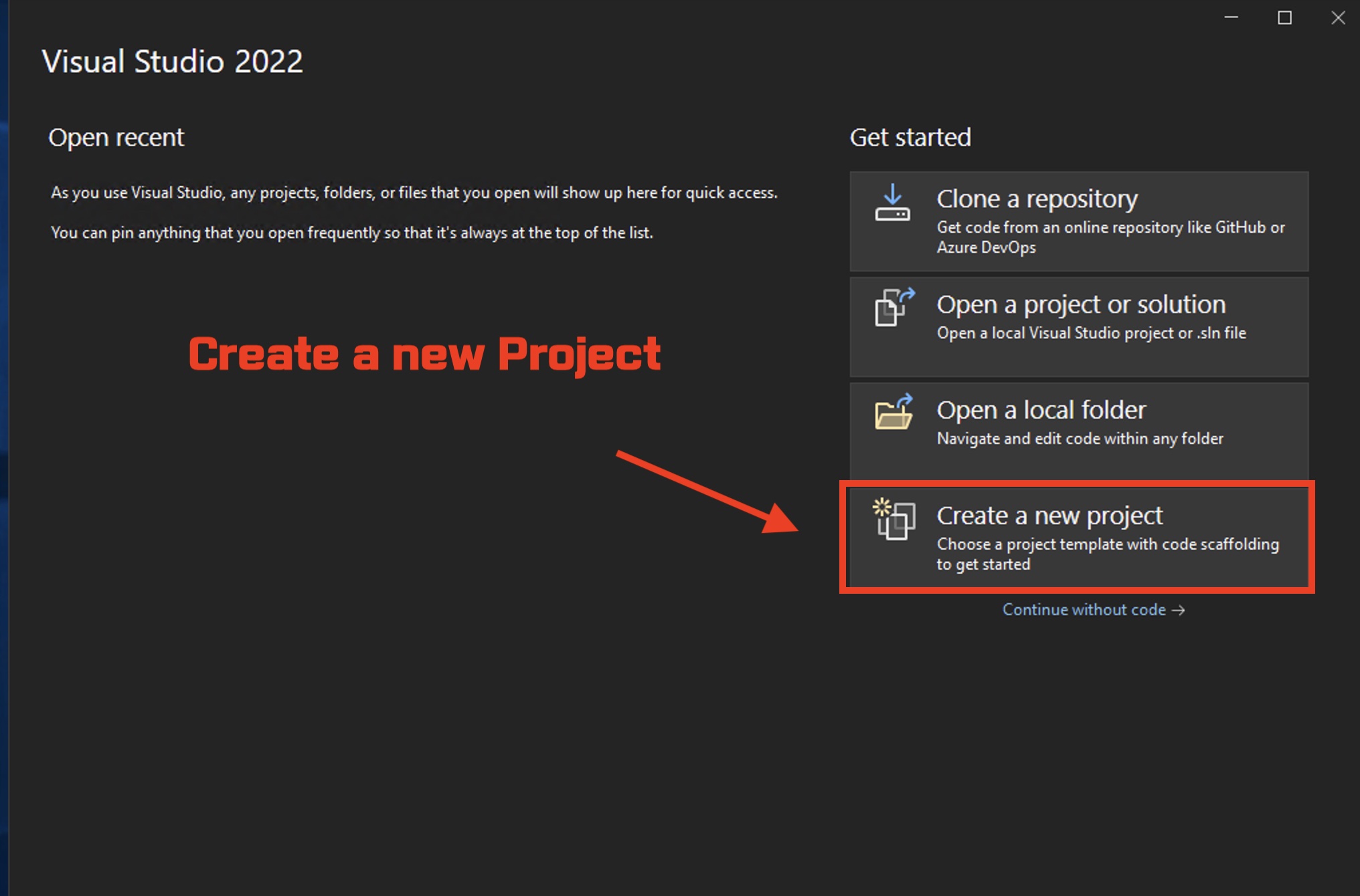 Create a new project