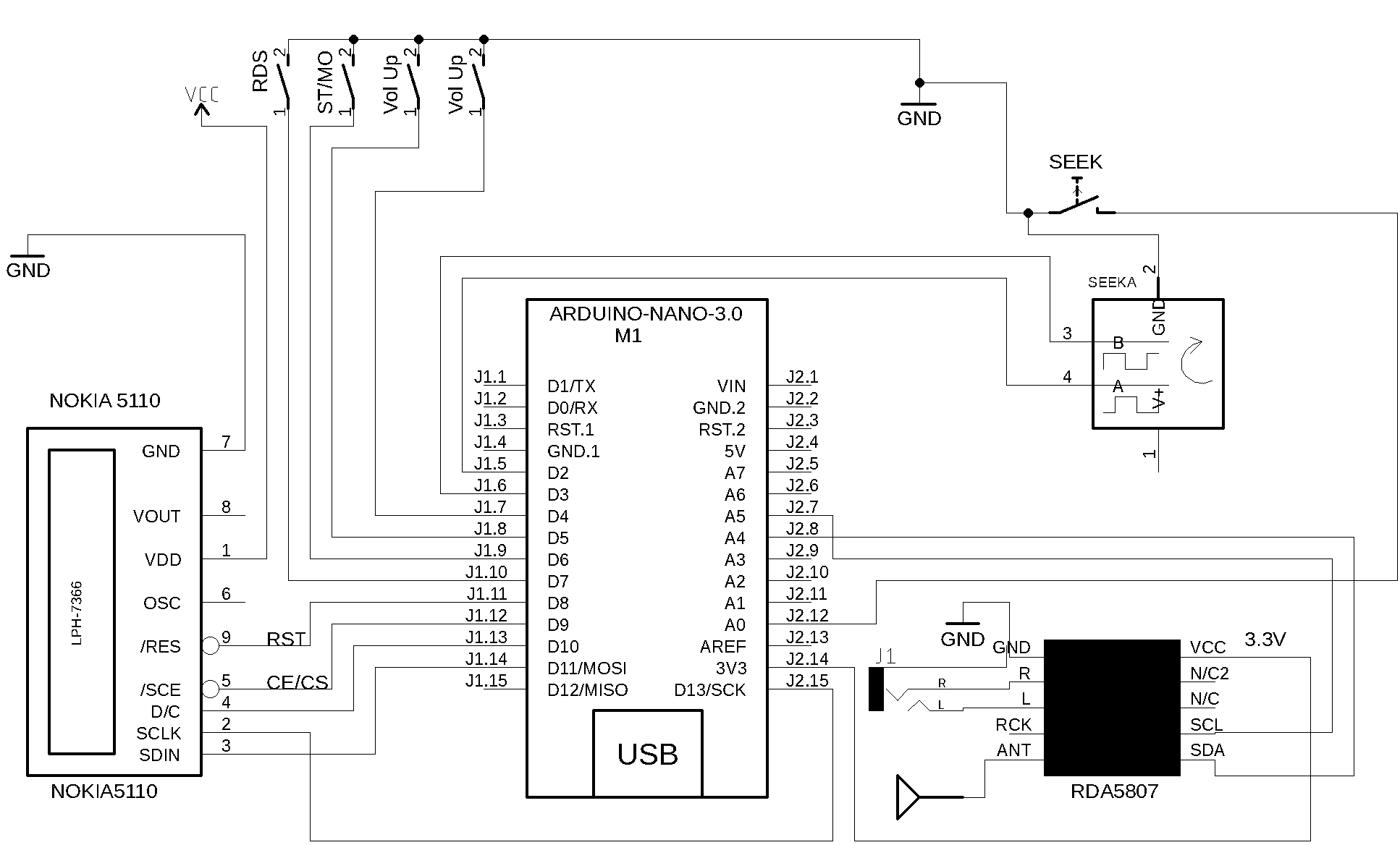 Basic Nokia 5110 Schematic