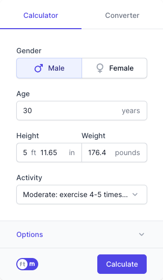 Calorie Calculator Input Form