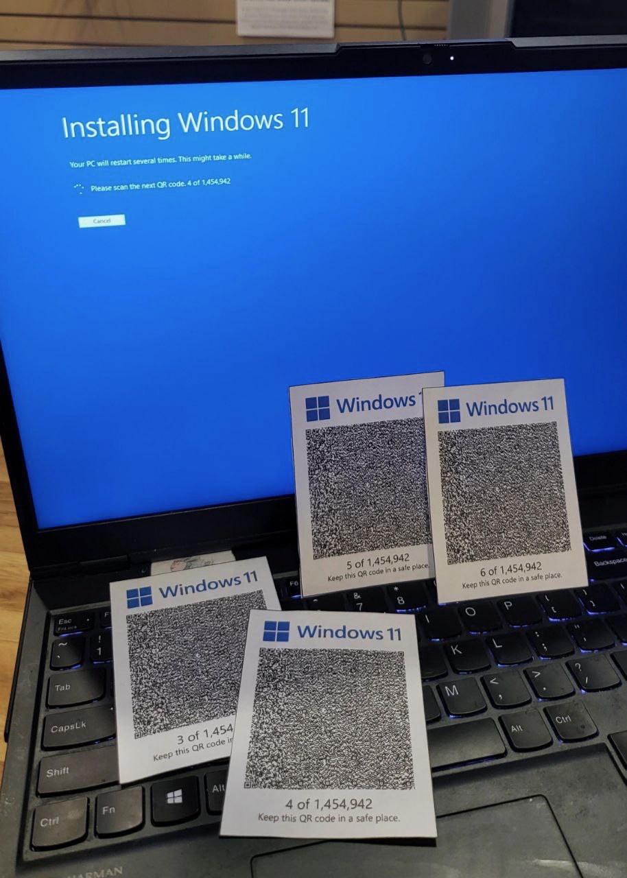 Install Windows using QR Codes