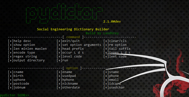 social engineering dictionary builder