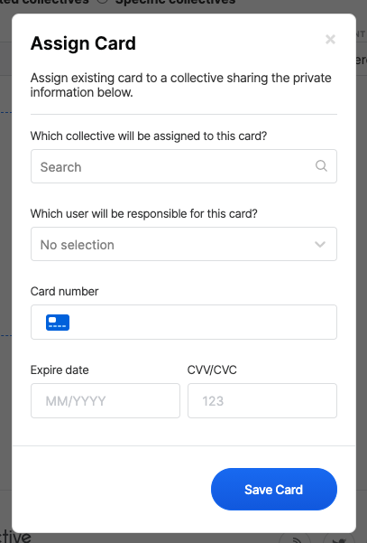 Assigning a Virtual Card