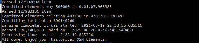 Philippines history file parsing time