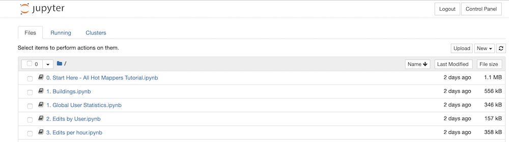 Jupyter Notebook Home