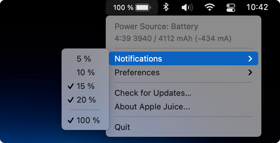 Apple Juice Notifications