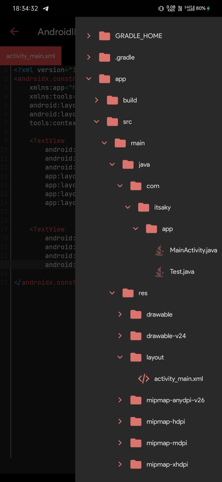 AndroidIDE File Tree