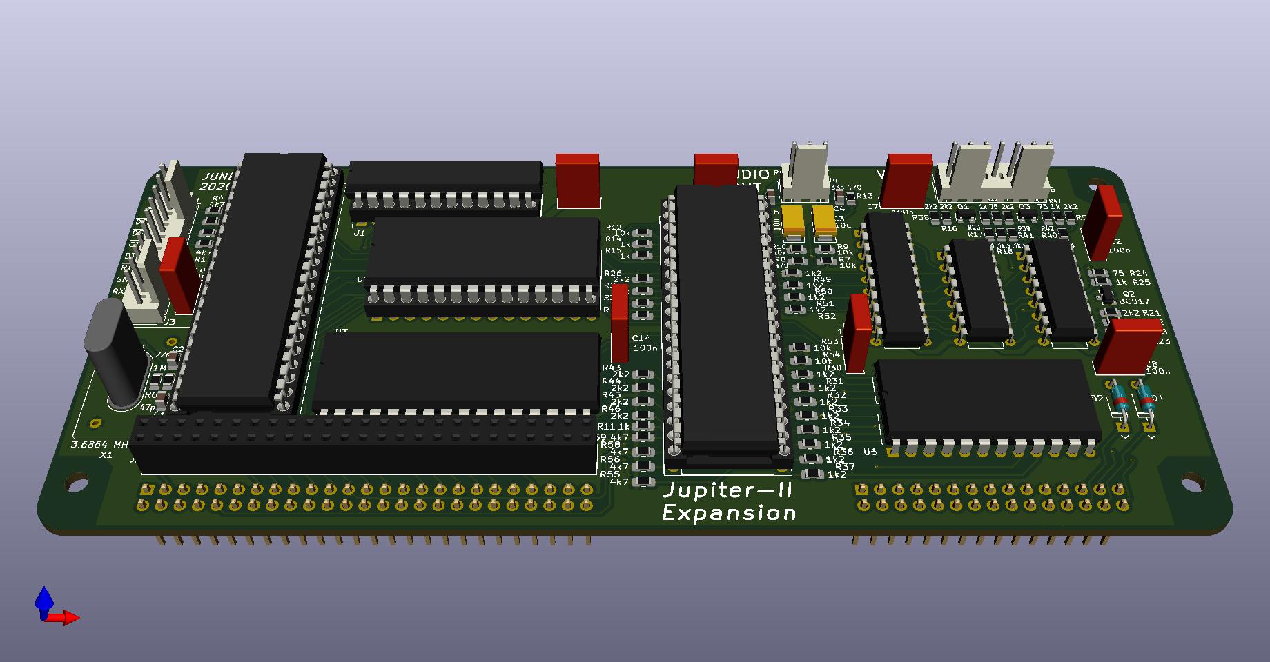 Jupiter-II Expansion KiCAD 3D view