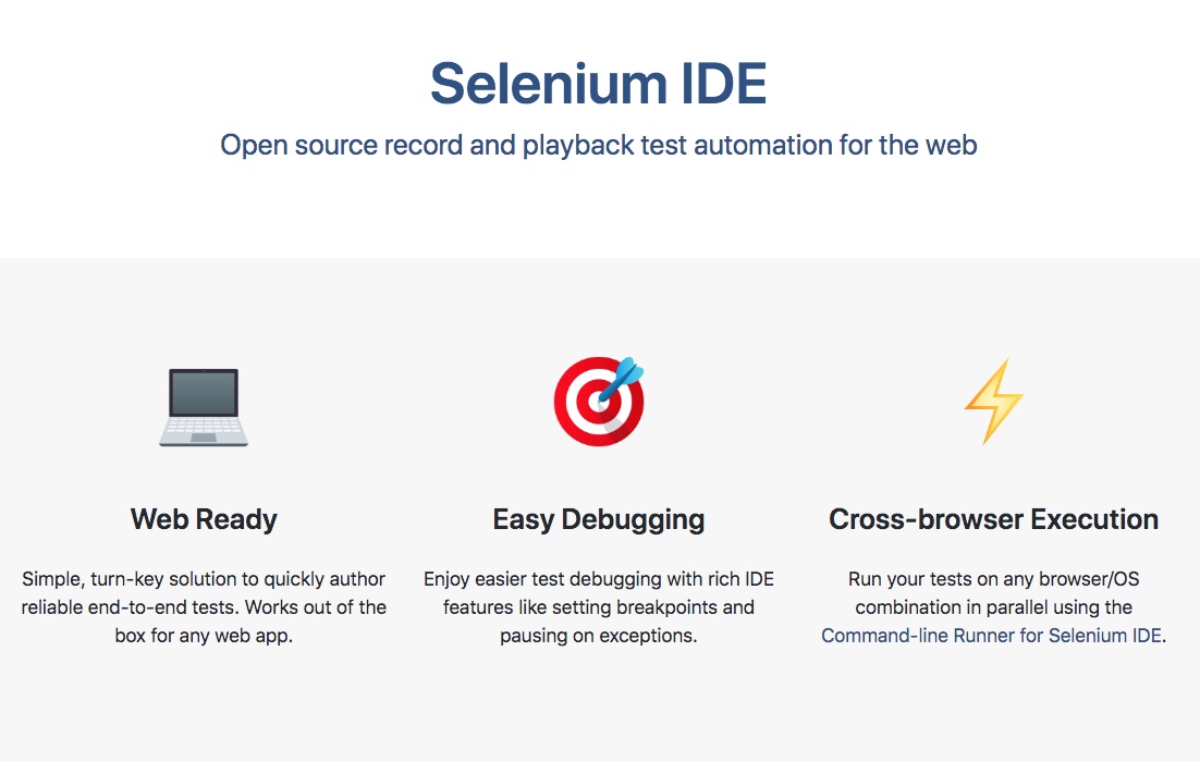 Selenium Ide open source E2E testing