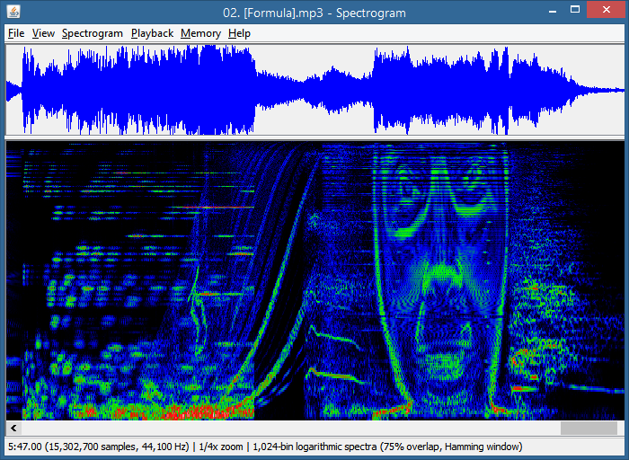 A screenshot of the spectrogram program.