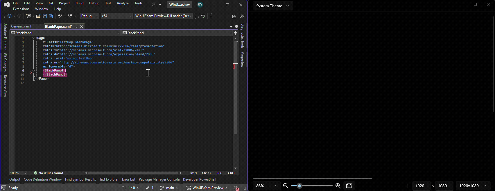 Image showcasing how to use WinUI 3 Xaml Preview