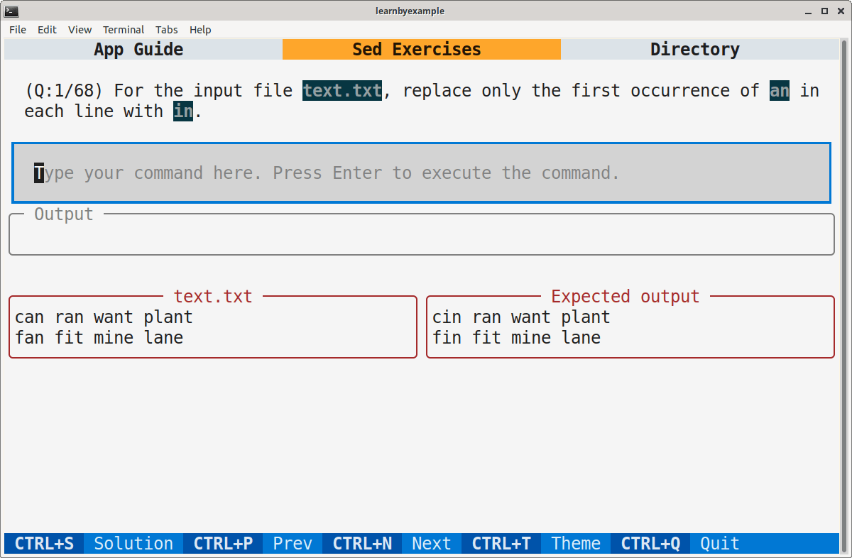 SedExercises example