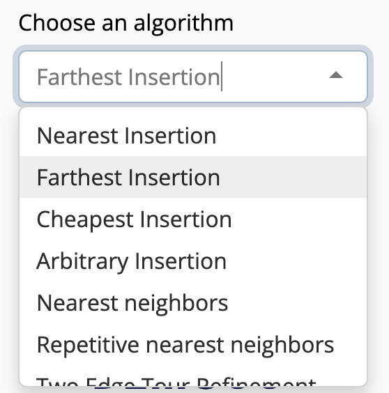 “Select an algorithm”