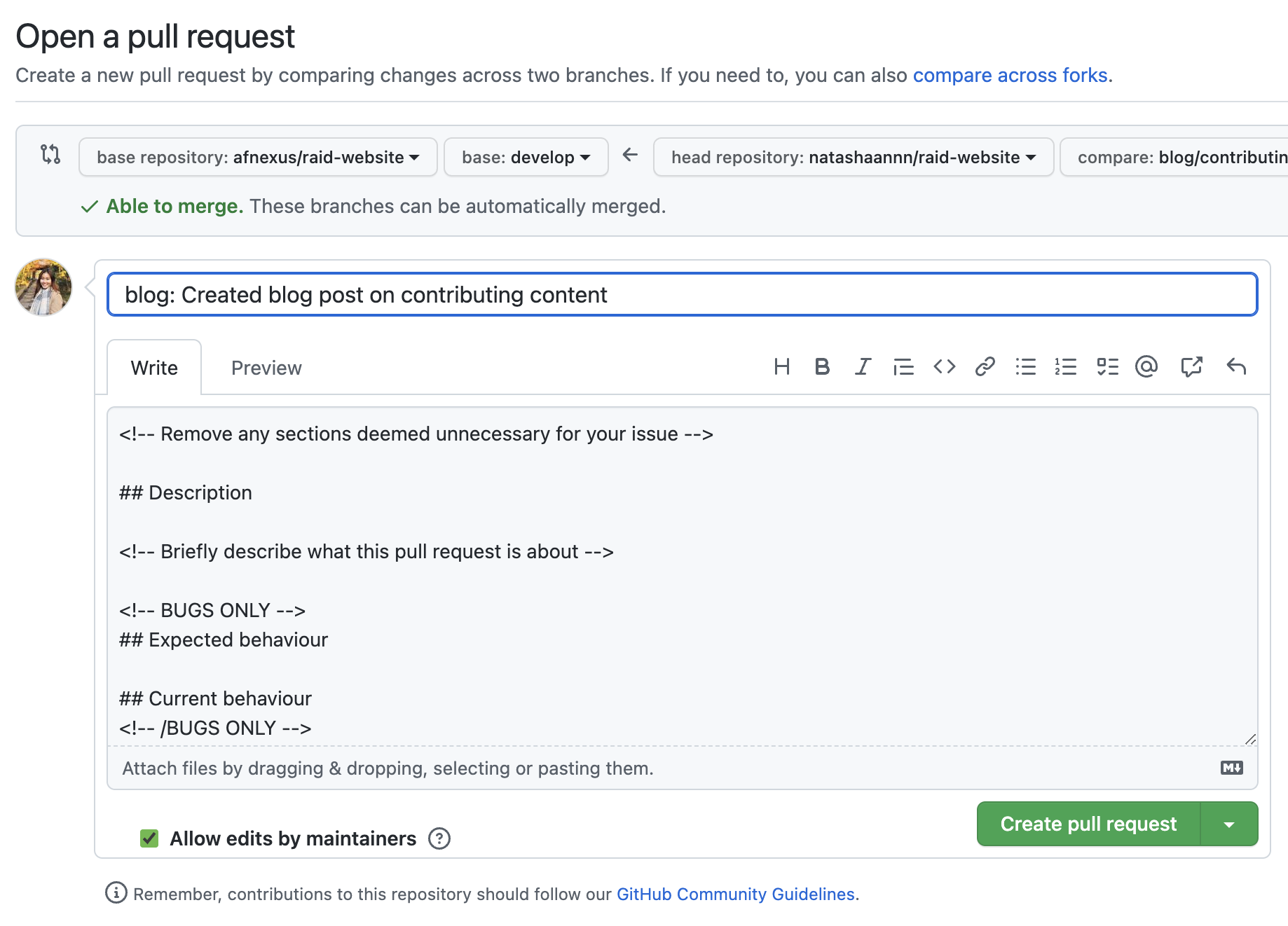 Pull Request Page