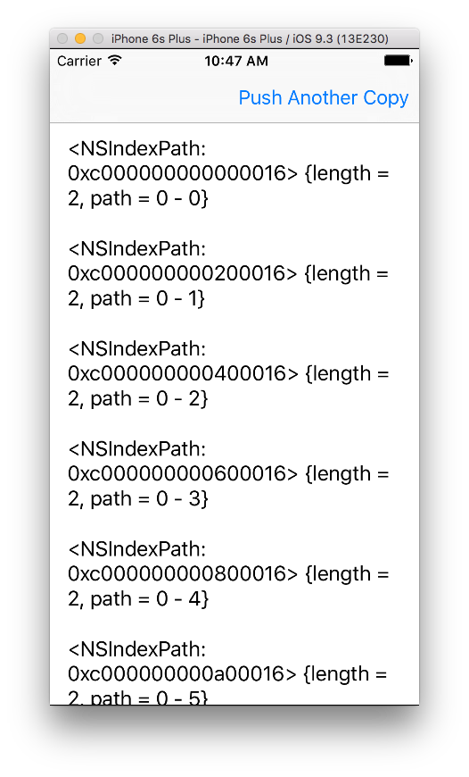 ASTableViewStressTest Example App Screenshot