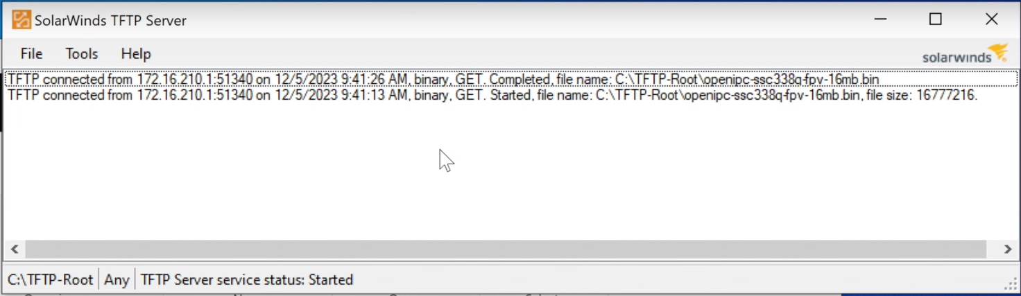 tftp debug messages