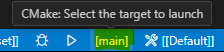 CMake's project selection in the status bar of Visual Studio Code