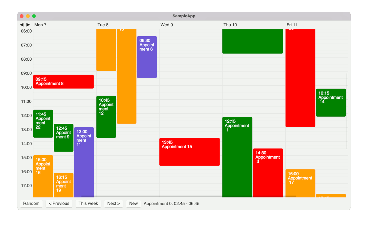 CalendarControl screenshot