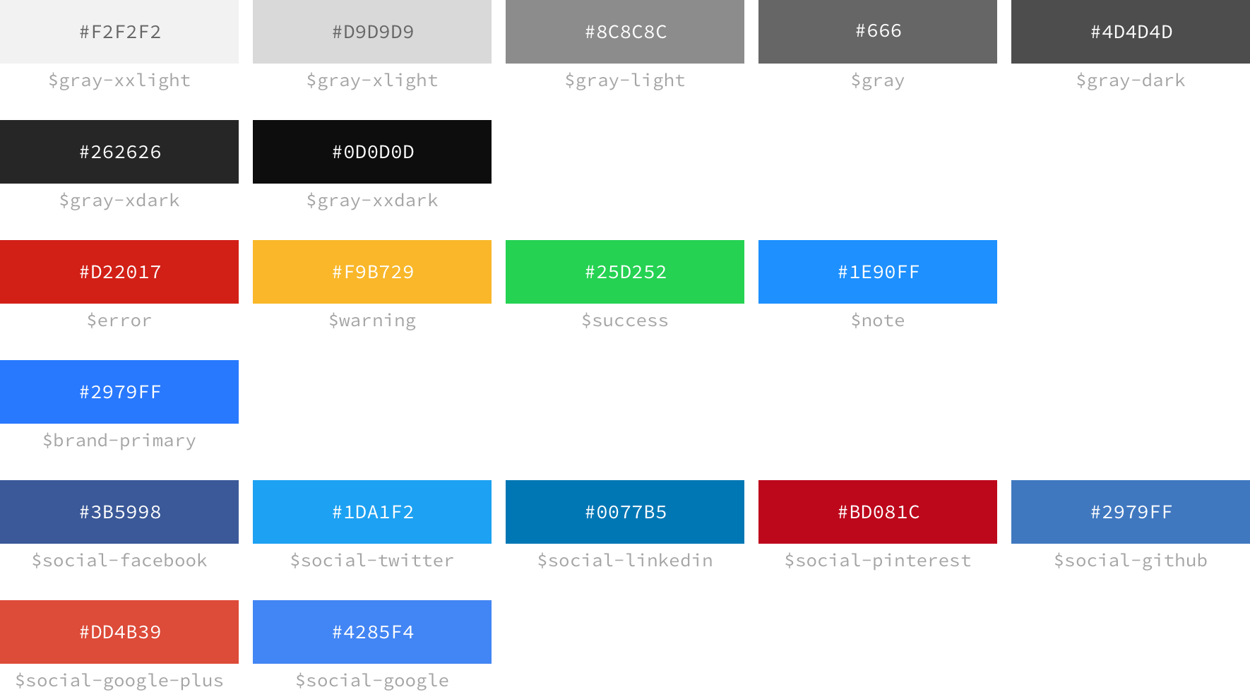 Color swatches