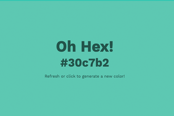 Gif of changing background color and hex code