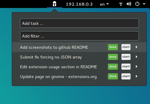 taskwarrior gnome shell extension 01