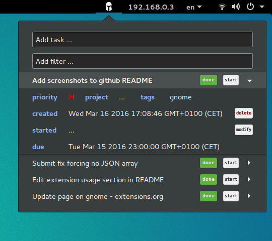 taskwarrior gnome shell extension 02