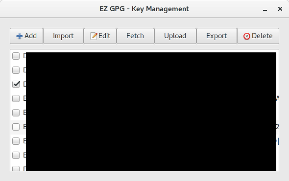 Key Management Window