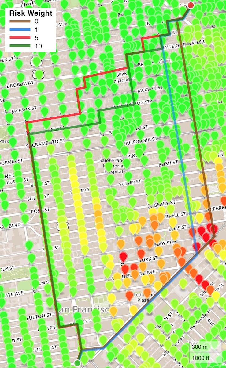 Risk-aware pathfinding