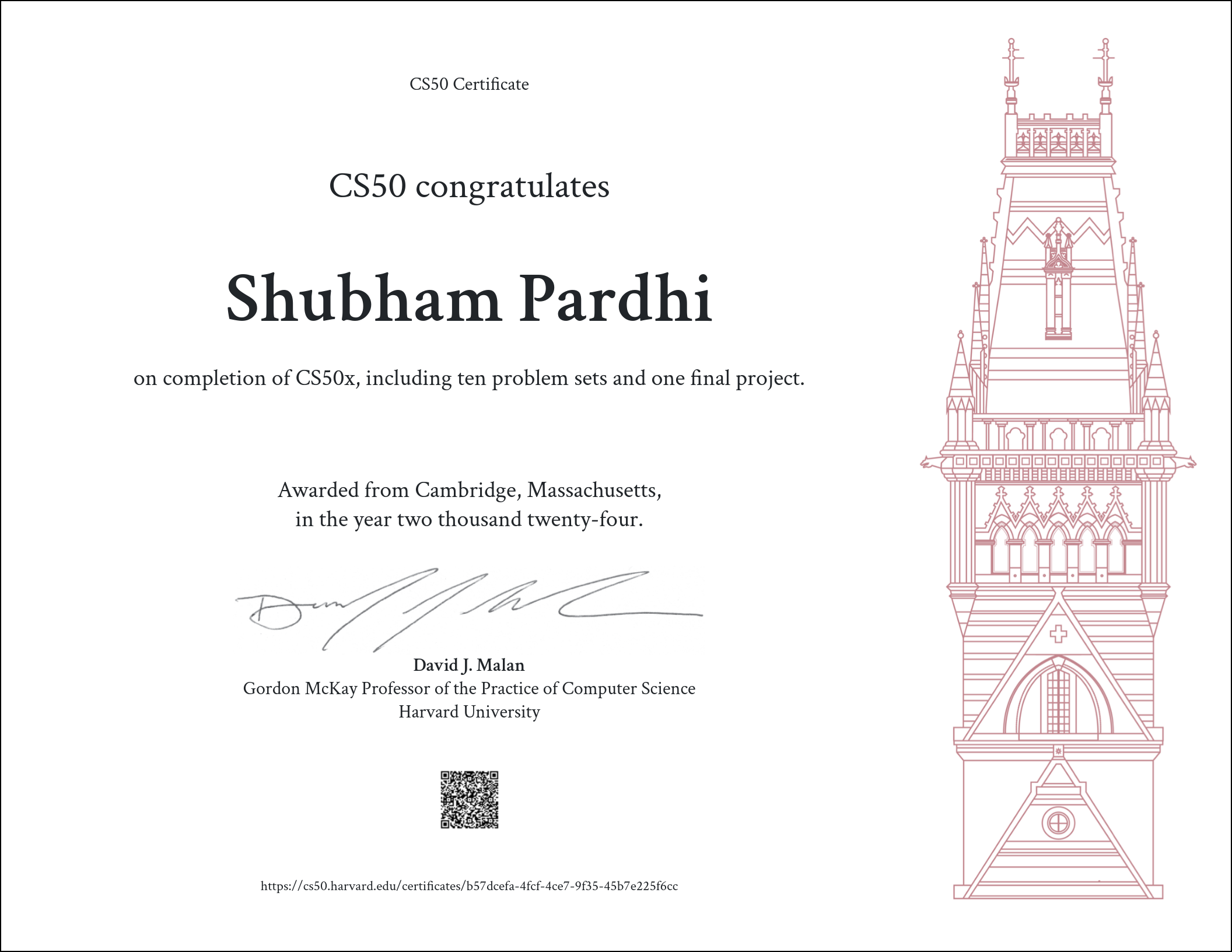 CS50 Certificate